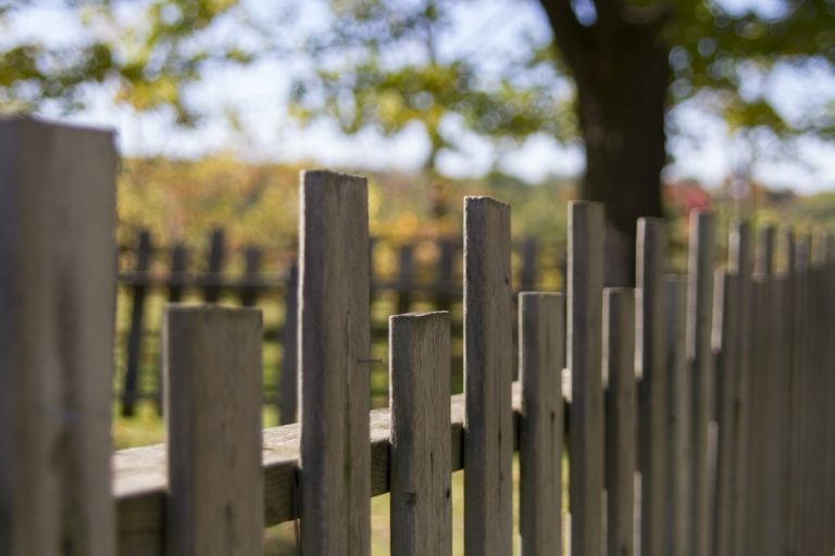 Une petite clôture en bois